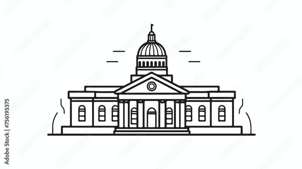 City hall icon simple flatliner vector