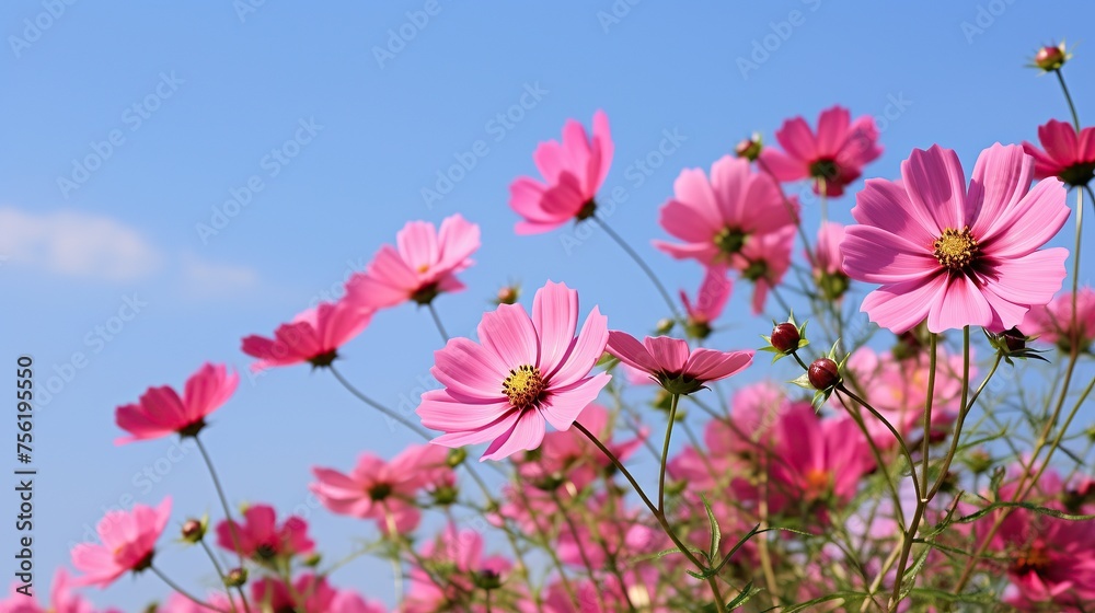 flowers bright sky background,