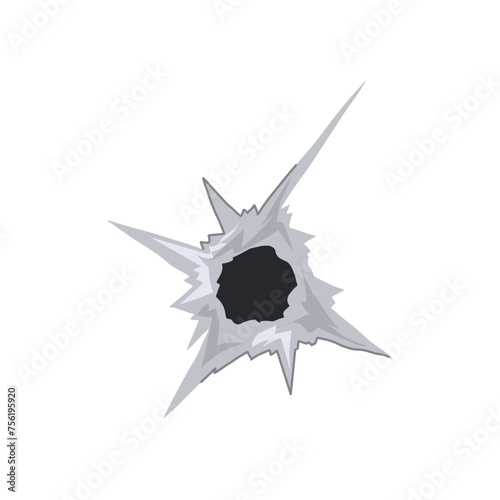 gunshot bullet hole cartoon vector illustration