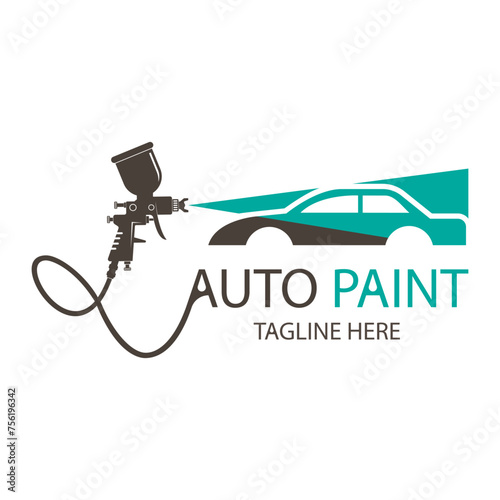 auto car painting logo design vector