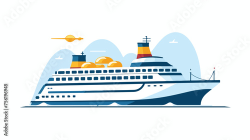 Cruise vector line flat icon .. flat vector isolated
