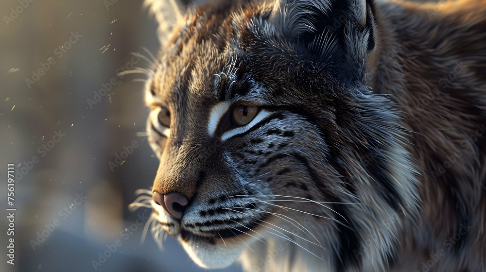 a close up image of a furry lynx a close up image of a furry lynx