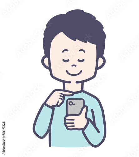 スマホを操作する男性