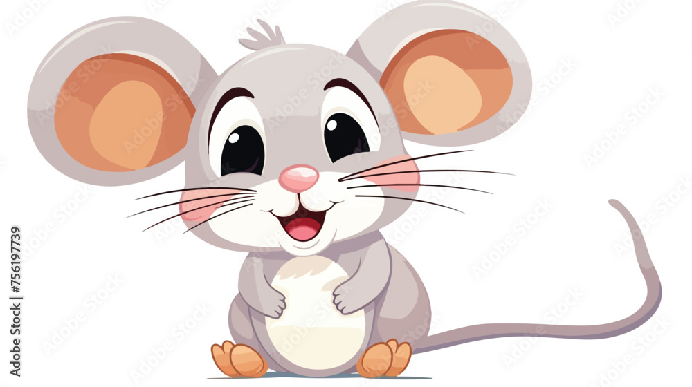 Cute Mouse emoji. Vector Illustration. Isolated on white