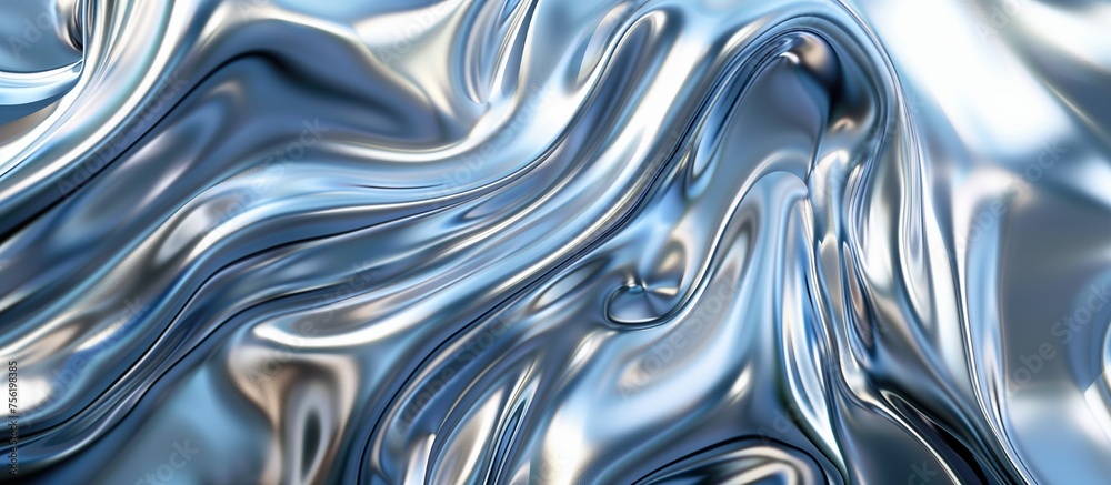 Abstract chrome waves background. Liquid metal wave with monochromatic color palette and glossy texture. Abstract chrome waves background. Liquid metal wave with monochromatic color palette and glossy texture.
