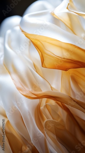 Close-up of white and brown fabric
