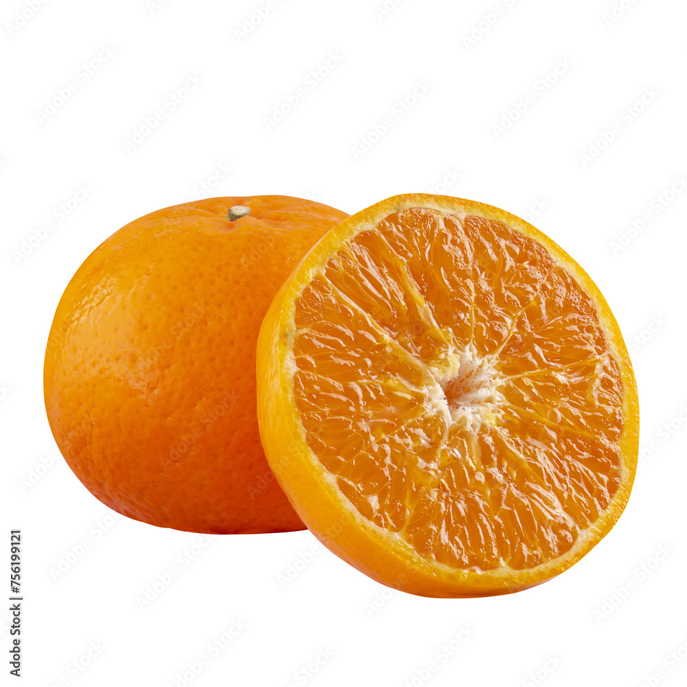 Fresh mandarin oranges fruit isolated on a transparent background Fresh mandarin oranges fruit isolated on a transparent background