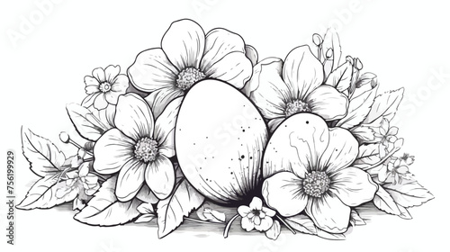 Easter Earth Day flower coloring page. A page for co photo