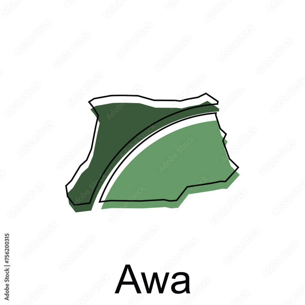 Map of Awa Japan Country, illustration vector Design Template, suitable for your company - obrazy, fototapety, plakaty 