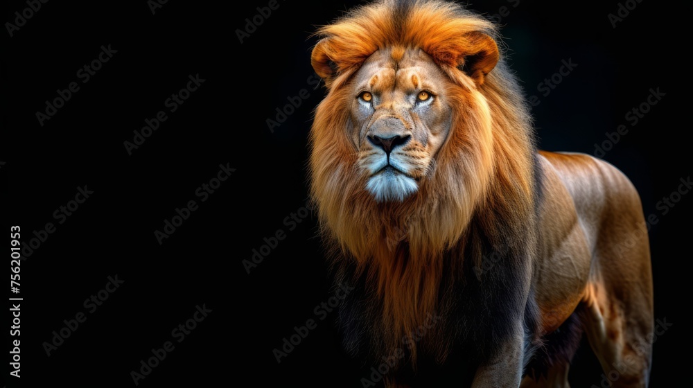 Portrait of a Powerful Lion with Intense Eyes