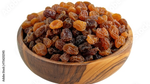 Bowl of raisins is shown in close up