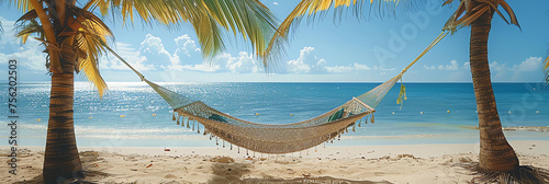 hammock on a beach, AI generated