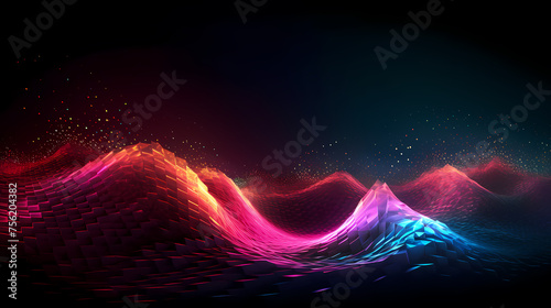 Bright bright curves, abstract curves background