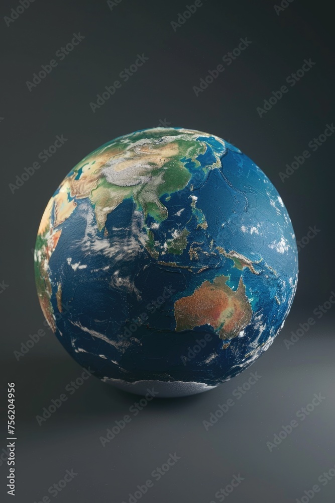Globe of earth with Australia and Asia on it