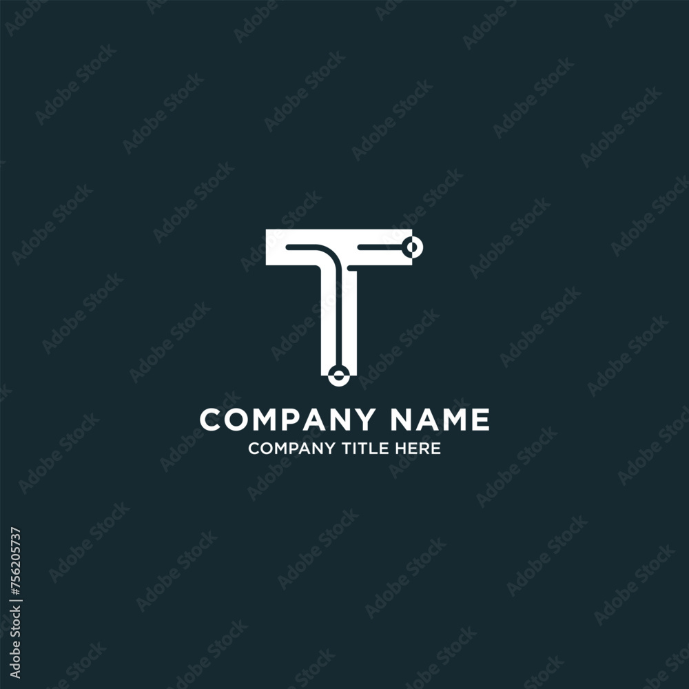 Business company letter t logo design with circuit technology concept Business company letter t logo design with circuit technology concept