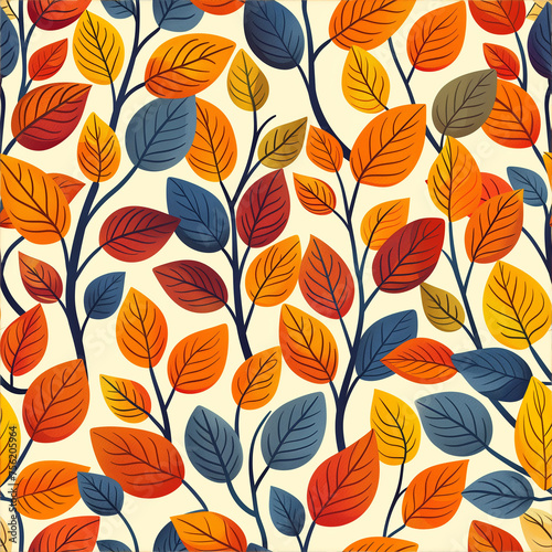 leaf reapeating pattern with leaves on background