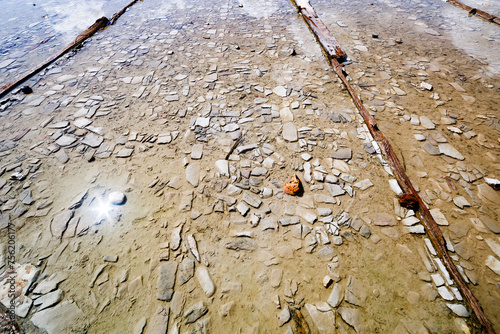 Drying pool of the Pinilla Salt Flats photo