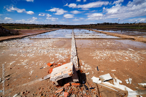 Drying pools in the Pinilla salt flats photo