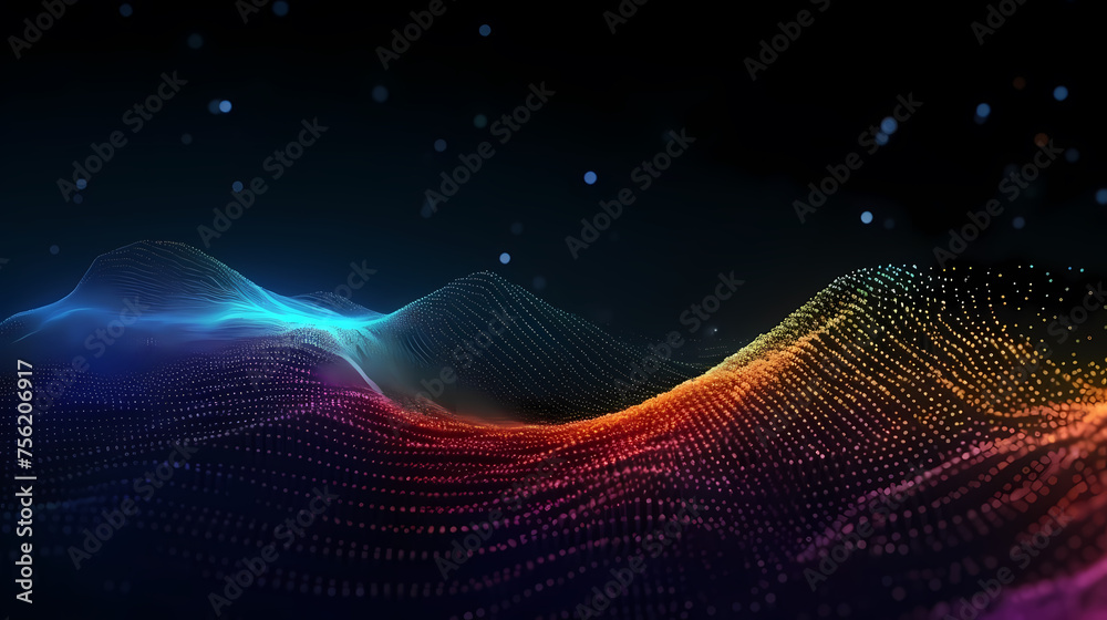 Abstract digital wave technology background Abstract digital wave technology background