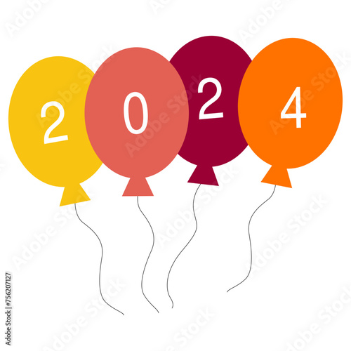 balloon new year sticker