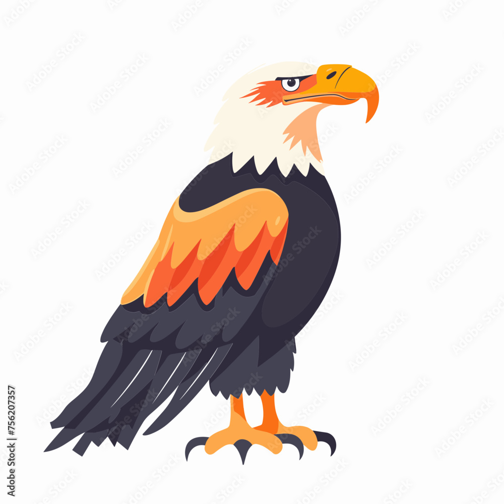 Obraz premium Striking Cartoon Bald Eagle Illustration, Svg Clipart
