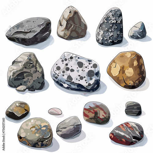 Stylized Rocks on Various Backgrounds, Svg Clipart