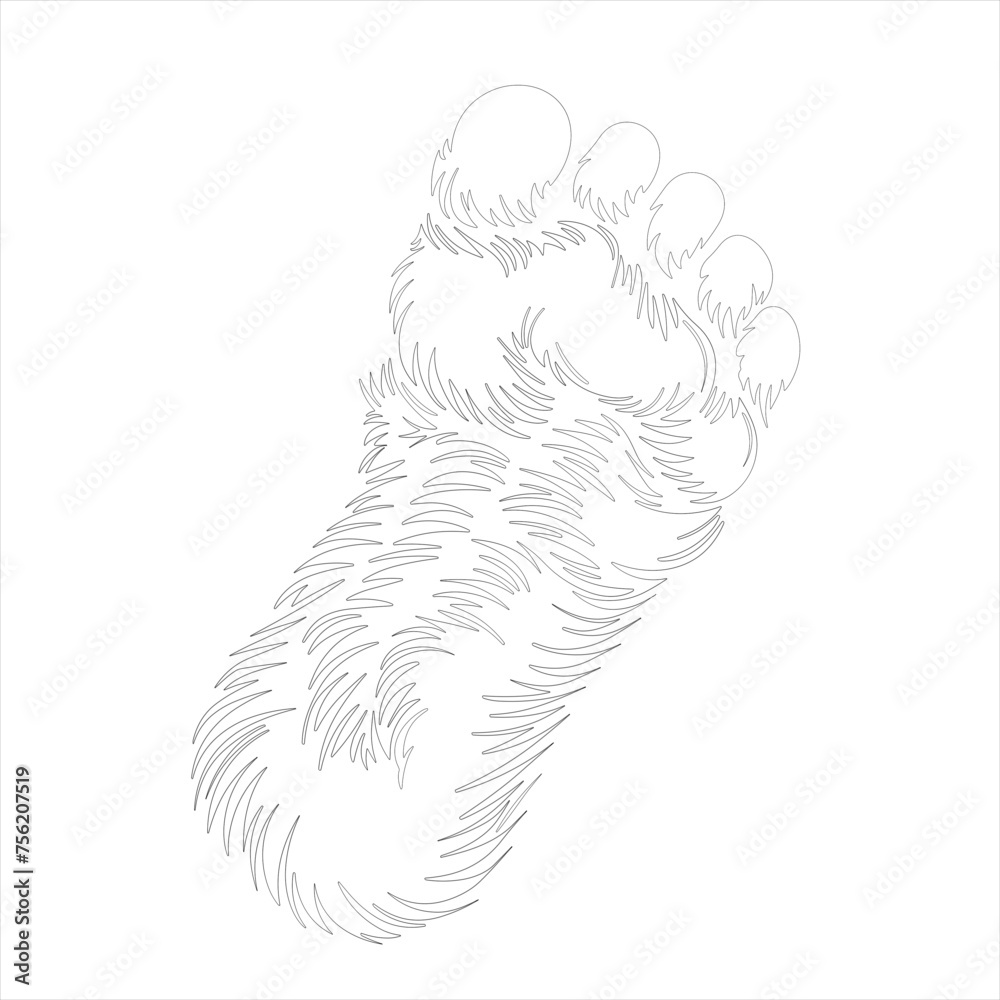 Monochromatic Foot Silhouette and Wolf Print, Svg Clipart Monochromatic Foot Silhouette and Wolf Print, Svg Clipart