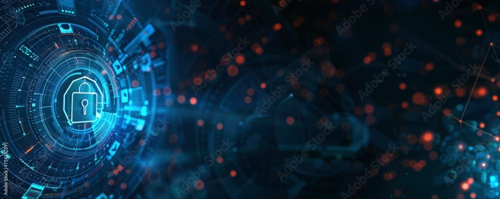 Network protection or Cyber security. Cyber technology web services for business and internet project. a background for cyber security with copy space Network protection or Cyber security. Cyber technology web services for business and internet project. a background for cyber security with copy space