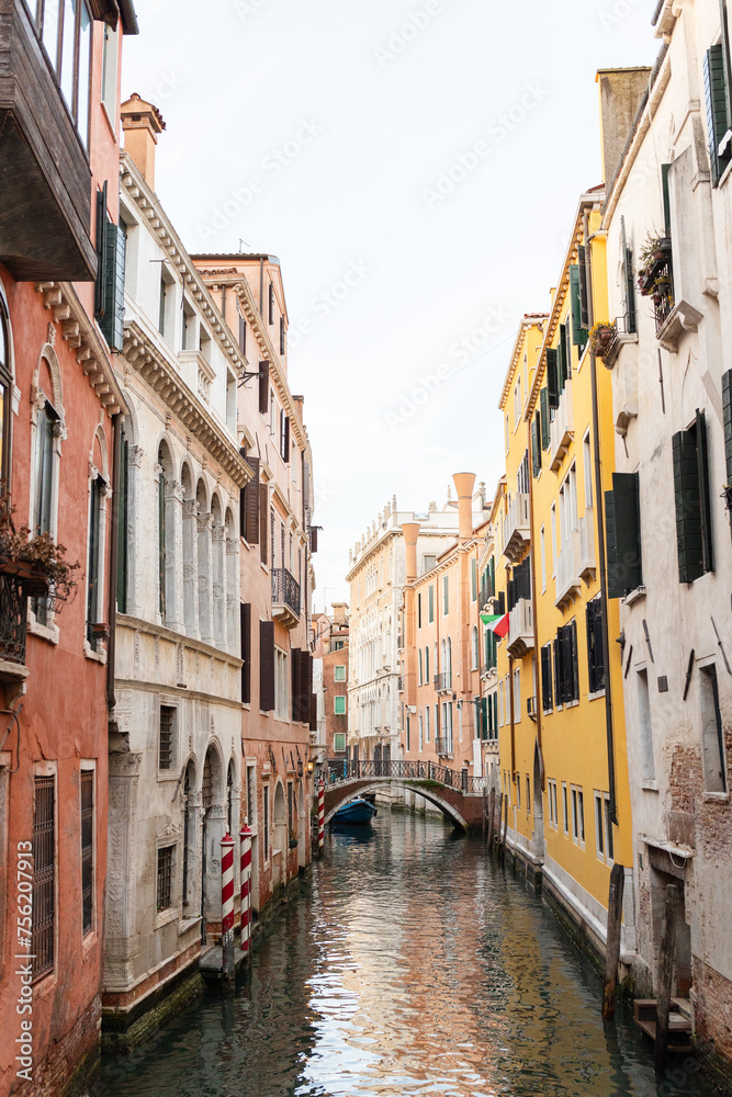 Colorful buildings along a Venetian canal