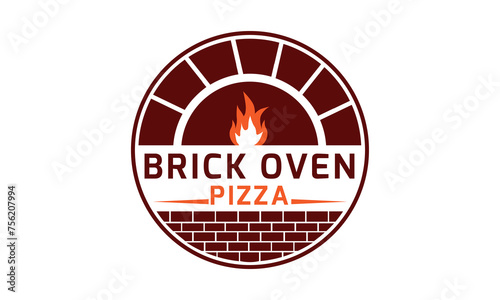 Brick oven pizza logo icon with transparent png and vector file