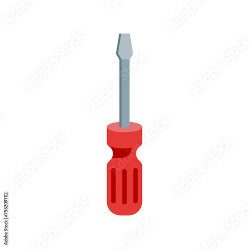 screwdriver isolated on white background flat vector illustration