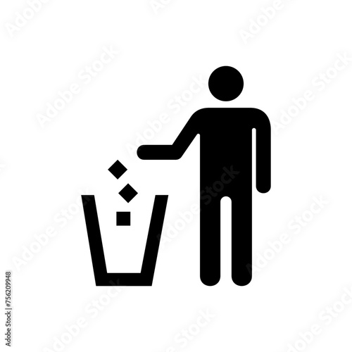 Garbage symbol. Do not litter sign. Trash icon. Logo on white background. Flat vector illustration.