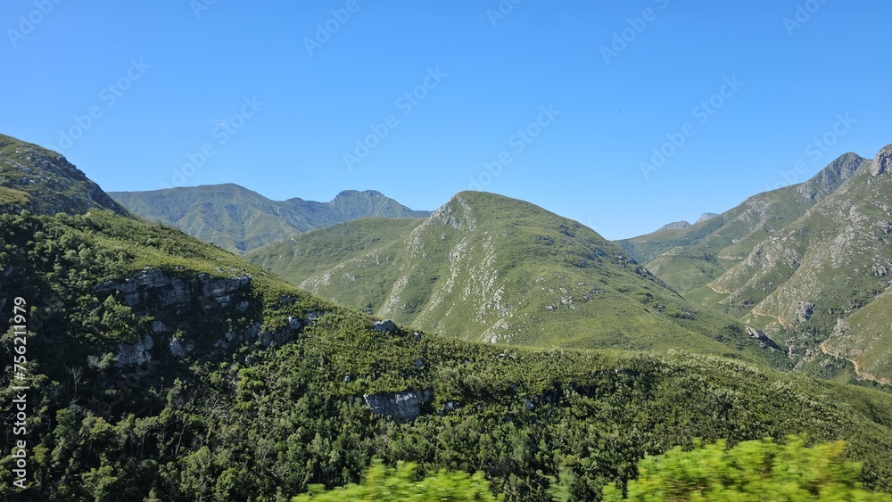 Green valley in the mountains of South Africa