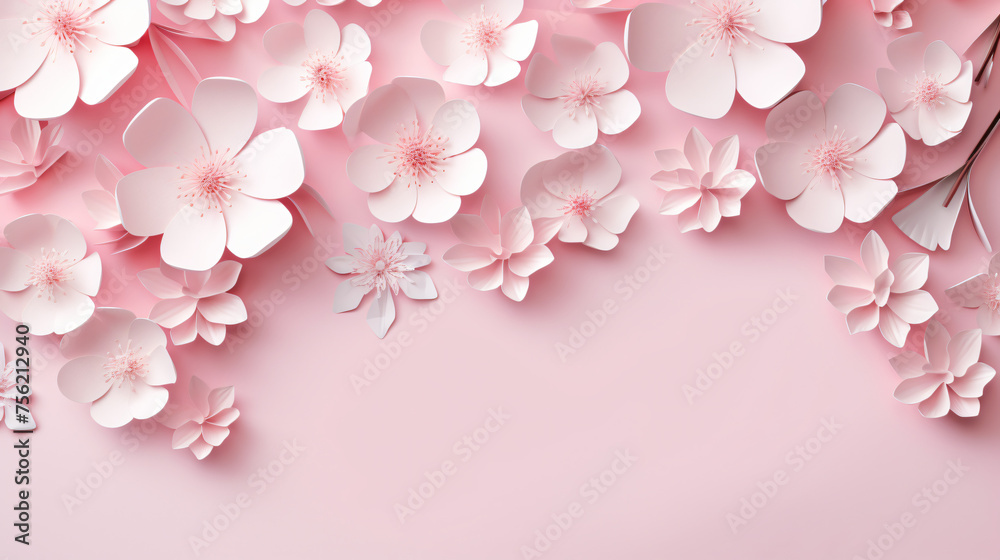 Floral beautiful pastel pink background