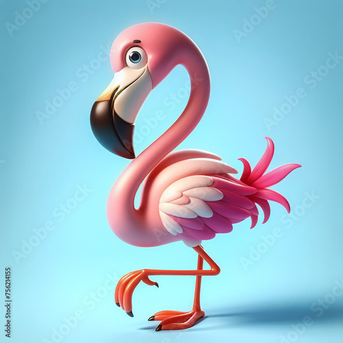 An illustration of a flamingo