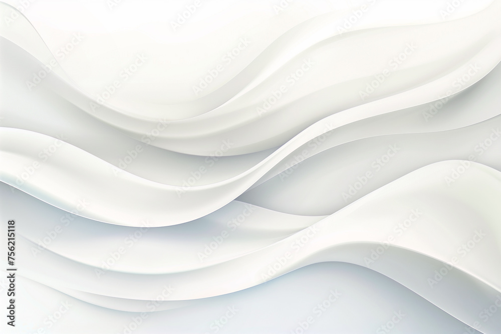 Fototapeta premium Abstract 3D White Waves Background Design.