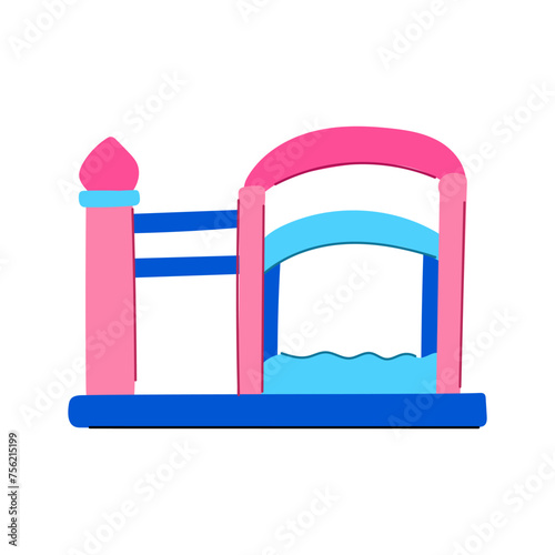 house inflatable castle cartoon vector illustration