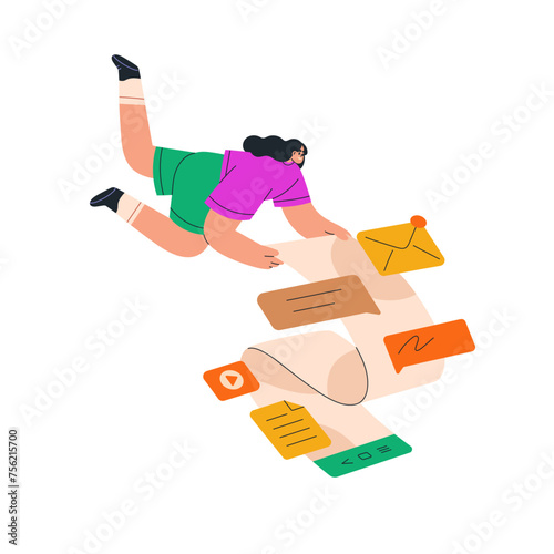 Online communication, internet chat. Creative digital marketing, corresponden...