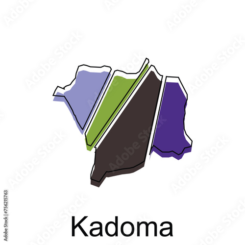 Kadoma vector world map City illustration. Isolated on white background, for business photo