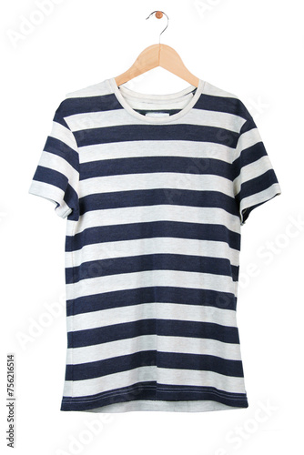 Black and white stripes mens shirt. T-shirt Isolated on white