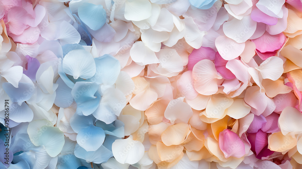 Colorful pastel background of flower petals