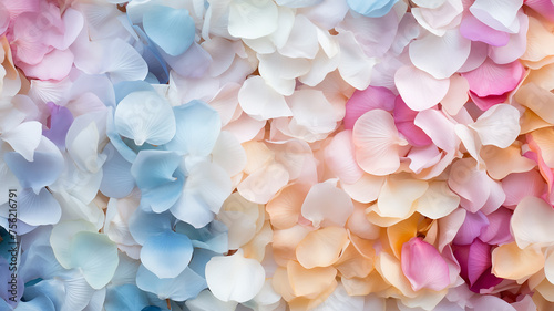 Colorful pastel background of flower petals © kichigin19
