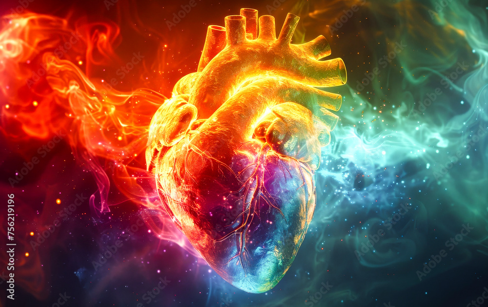 Vivid Artistic Representation of Human Heart. Vivid Artistic Representation of Human Heart.