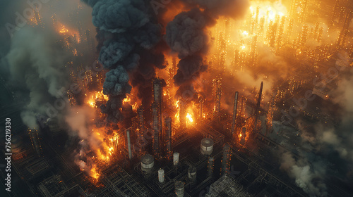 工場火災のイメージ © Hiroyuki