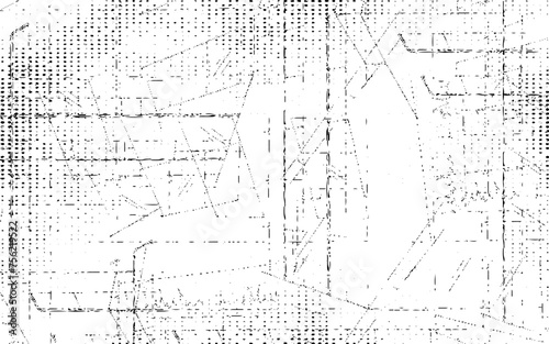 Abstract vector noise. Small particles of debris and dust. Distressed uneven background. Grunge texture overlay with fine grains isolated on white background. Vector illustration.