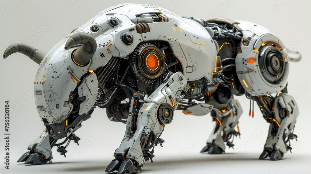 A biomimetic robot is a buffalo or a bull. The concept of modern technologies