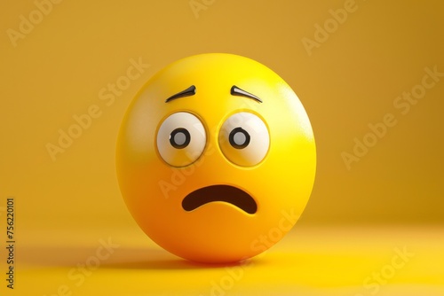 Sick or sad yellow emoji 3d style