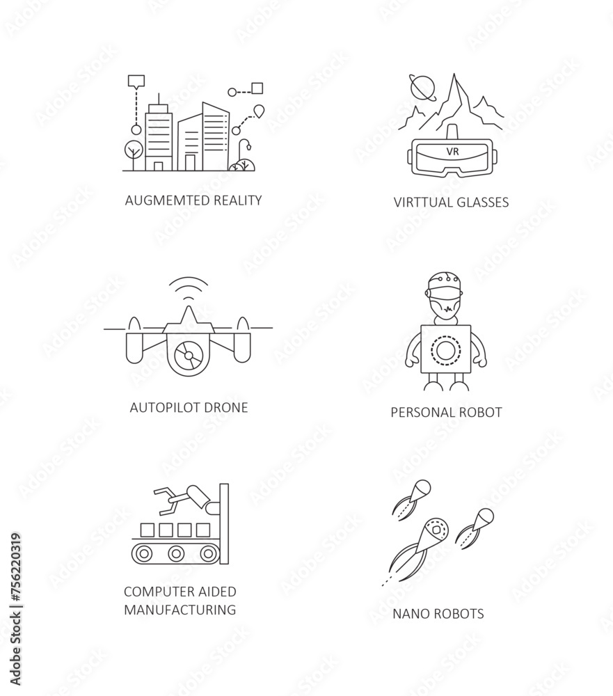 Tech Evolution Icons:Futuristic Gadgets Collection.