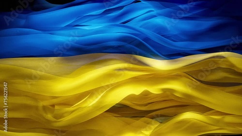 waving ukrainian flag