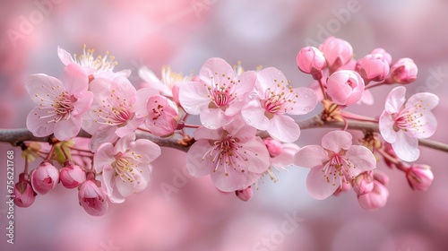 Beautiful Pink flower on pink background in springtime